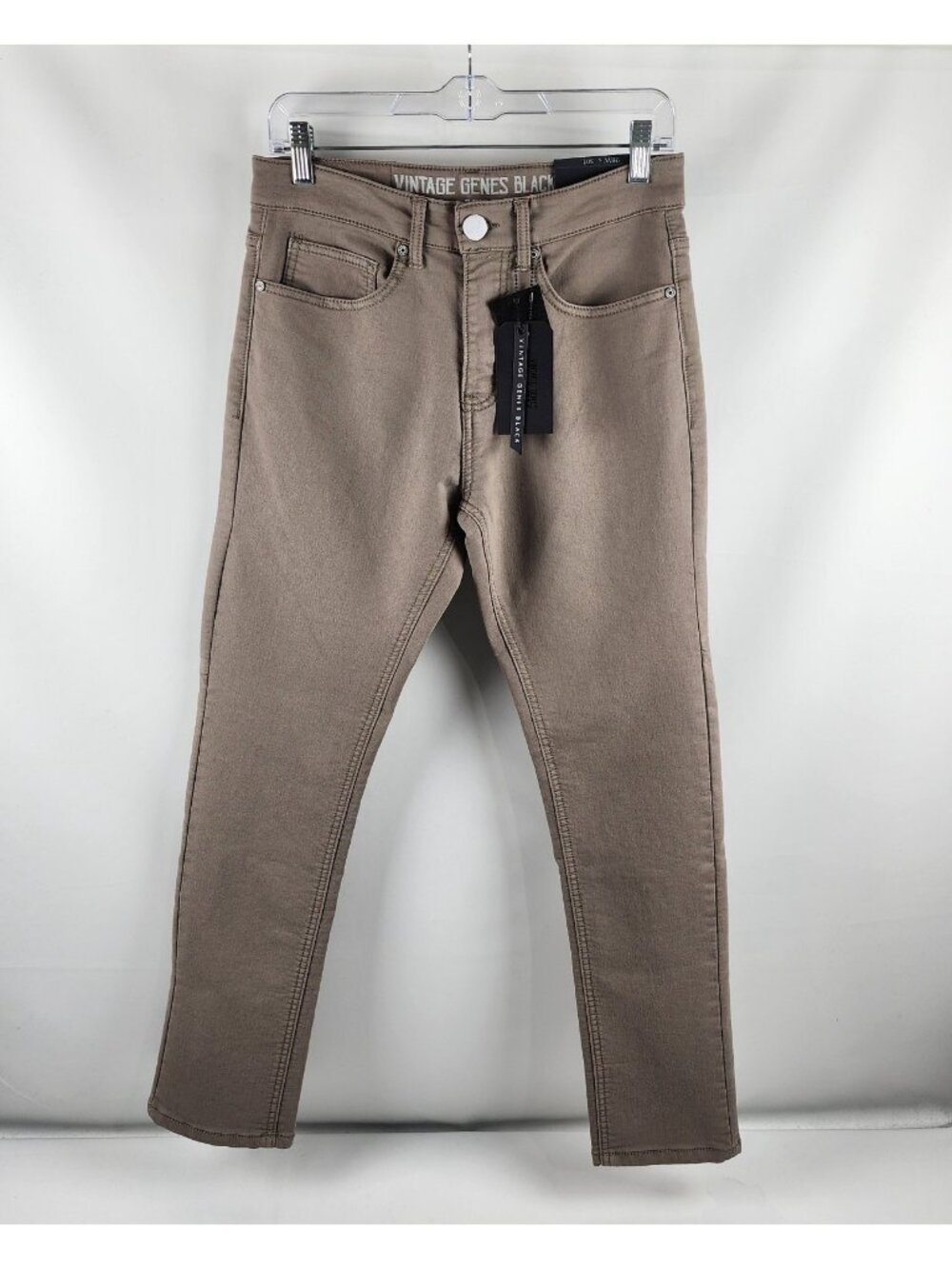 Vintage Genes Black Jeans Mens 28x30 Tan Slim Fit Denim NWT
